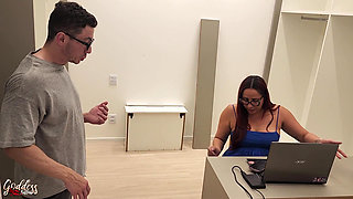 Nerd Computer Technician Worships Kiffa's Feet Under the Table