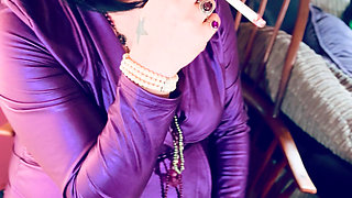 A Deliciously Glam Tina Snua Lights Up A Cigarette In A Holder With A Match - Smoking smoker Smokes