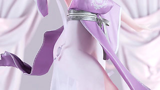 [mmd] Weak Sound Sent Bright Moon Purple Ancient Style Hanfu Big Tits Exposed Small Pussy White Tiger