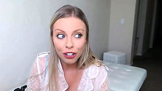 Beautiful blonde nanny and big boobed blonde MILF get pumped