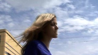 Natural Amateur blowjob outdoors exposed