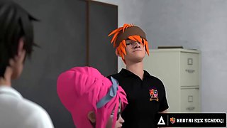 HENTAI SEX SCHOOL - Horny Stacked Principal MILF Gets Fucked Doggystyle In Front Of The Class