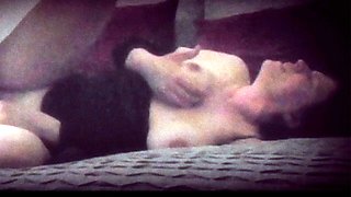 Amateur wife touching her big tits while fucking
