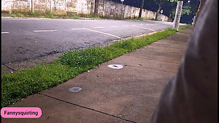 Risky Handjob on the Street in Naughty with an Eye on Erection!