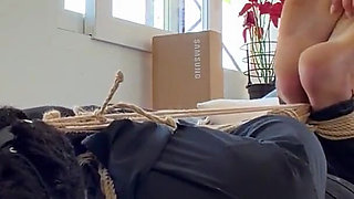 Latina Finds Every Tickling Spot on Her Sub While He Is in a Strict Hogtie