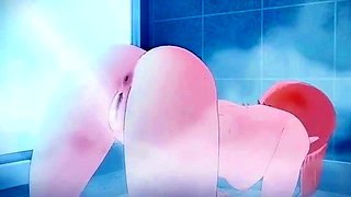 Two 3d cartoon cuties are ready for their bath