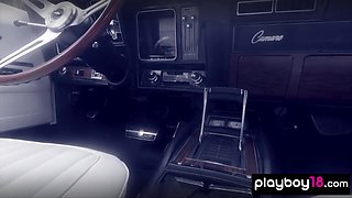 Hottie naked asian babe and GFs washing car