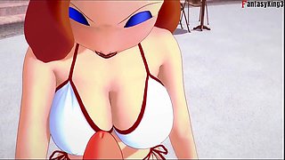 Swimsuits, hot blonde, toon