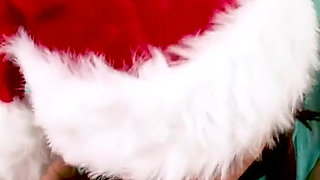 Sexy milf Katie Angel POV blowjob and swallow on x-mas