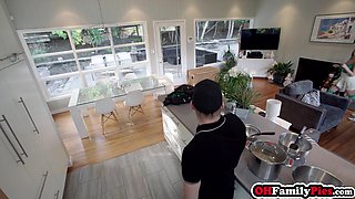 Three hot girls blowing one big penis