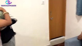 Indian Family Swap Foursome: Stepdad & Stepson with Desi Girls Aksha & MastiGirl750 in Hotel Sex