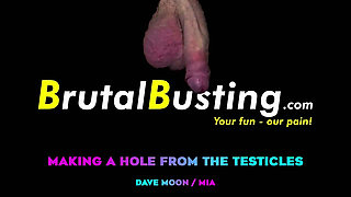 We Are Creating a Hole From His Testicles! Deformed Piece of Meat? - Dave Moon - Mia - Bbusting (ballbusting)