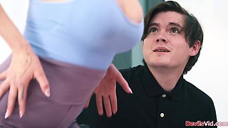 Stepmom lets horny stepson lick her cunt