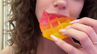 Waffle Eating and Sucking Asmr