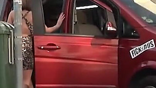 Threesome fucking in the car