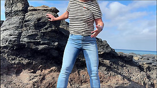 Another Beach Accident - Wet Jeans by the Shoreline
