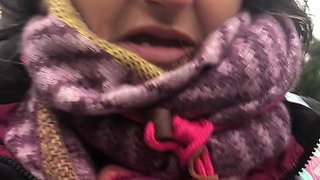 Flashing My Tit with Rock Hard Nip in Fucking Filthy Weather