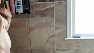 My Stepmom shaving and soaping (spy cam in shower)