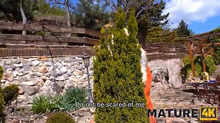 Mature4k. after lengthy pursue aroused mature gets prettily drilled On The Couch