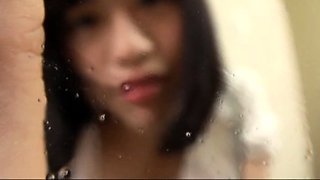 Asian Girl Removes Pink Panties And Toys With Dildo
