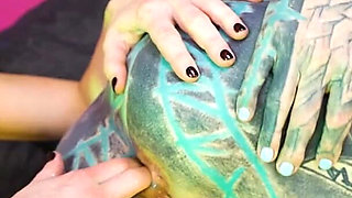 Two Hot Girls in Latex and High Heels Using Big Metal Toy Together, Atp, Anal Gapes, Lesbian