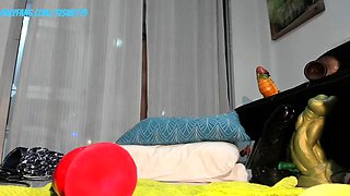 Curly Blonde Teen Records Solo Dildo Masturbation More at