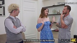 Hot Russian Wife Funky Town Fucked Hard on Couch - Husband Watches HD