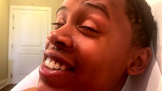 Blowjob for big cock from college brunettes