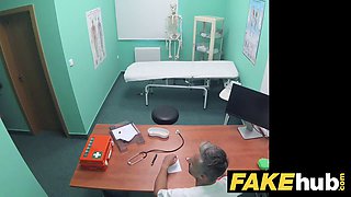 Big-titted Euro patient gives a naughty exam & gets drilled in the toilet