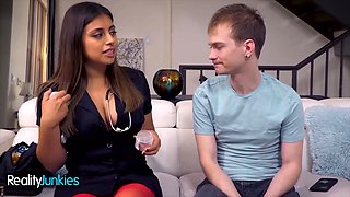 Nurse student, Ella Knox, practice studying on a real cock... especially on her st