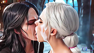 Cartoon sexfest explodes with POV cock in every Witcher fantasy hole - AI madness