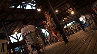 Cute Asian girl fingered and fucked outdoors