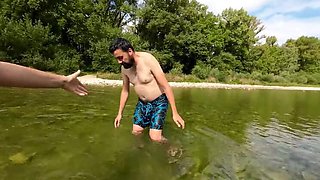 Amateur Hungarian MILF with big natural tits gets wild outdoor sex in doggy style and deep throat