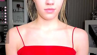 Beautiful teen brunette Jessica Sinn masturbates