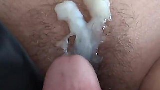 My Friend's Stepson Gives Me Two Big Cumshots on My Hairy Pussy
