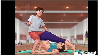 Rubbing My Dick On Yoga Teacher While Helping Her