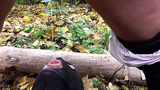 peeing old slave outdoor