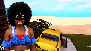 Gta vice city, beautiful ebony girl, playing video games