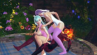 Elizabeth Liones and Melascula from Nanatsu no Taizai getting wild with Satan