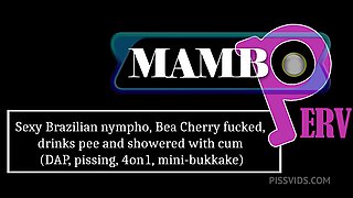 Sexy Brazilian Nympho, Bea Cherry Fucked, Drinks Pee And Showered