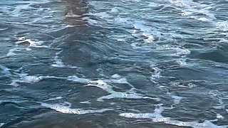 Try Not to Wet My Hair While Play with the Waves