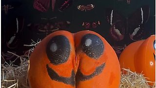 Teen Gets Double Creampie In Pumpkin Patch!