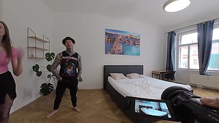 Stacy Cruz - Multi Orgasm Beauty Goes Wild in Hot Homemade Threesome - VR Part One Behind the Scenes