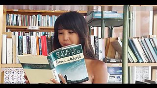 DaringKiara's Public Library Adventure: Tiny Asian Babe Flashes Perfect Tits in Small Town