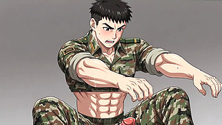 The movement of the big cock soldier