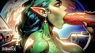 Orc Elf Alien Fantasy Blowjob & Titfuck Compilation - Animated Porn (ai Generated)