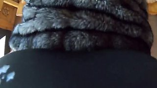 Hot MILF Calla in Fur Coat Fucks and Sucks Husband's Friends - Deep Throat & Cum Play