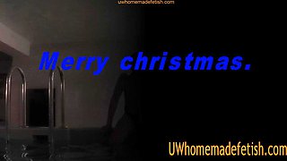 Merry Christmas - Brunette fetish underwater hardcore