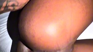 Creamy Pussy Petite Ebony Takes Monster Cock