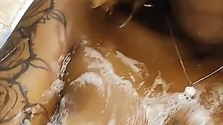 Hot Ebony Full Soap Shower Massage Her Big Ass Booty Tits